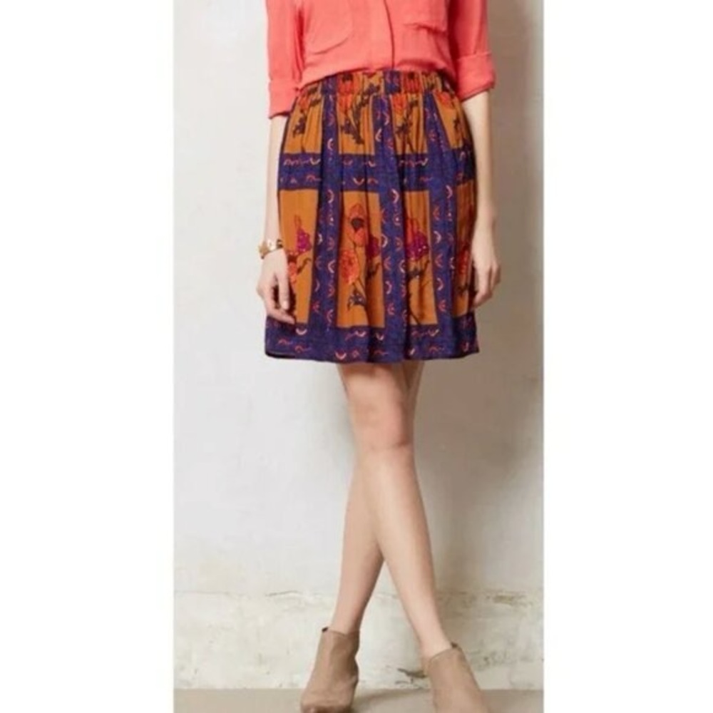 Anthropologie Maeve Beaded Persicum Floral Skirt Size M - Picture 2 of 13